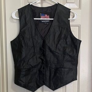 USA Leather • Women’s Leather Biker Vest • Size Medium